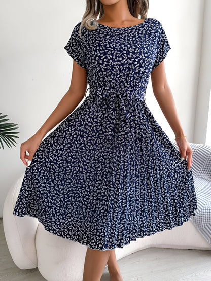 FENNA - ROBE ÉLÉGANCE PLISSÉE À FLEURS